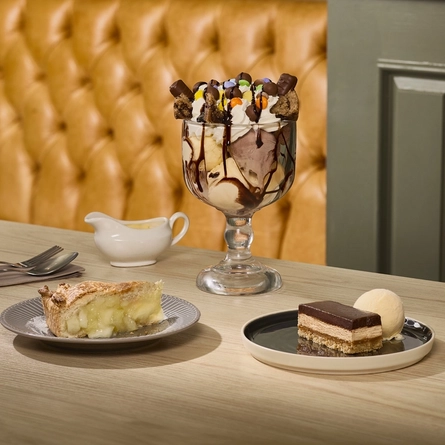 Desserts presented on a table