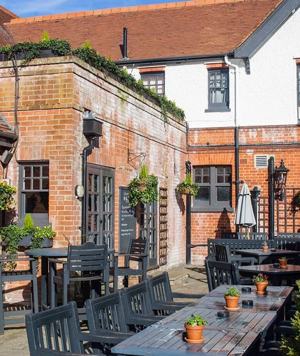 The beer garden of The Griffin.