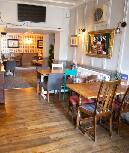 Internal seating area in a pub restaurant