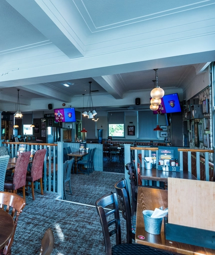 interior of the restaurant with seating aera