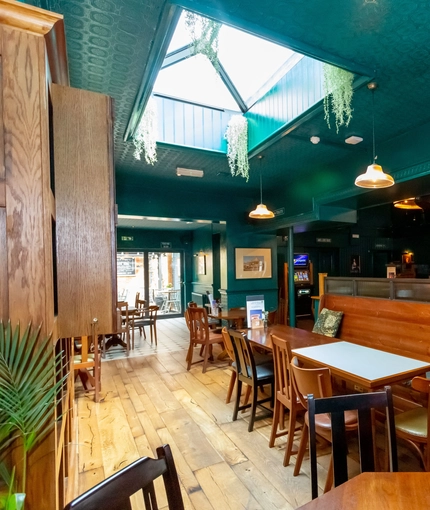 Internal seating area in a pub restaurant