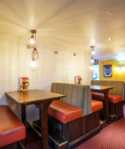 interior of the restaurant and seating area