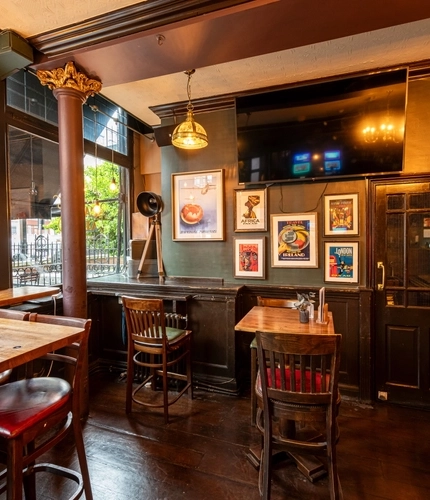 Internal seating area in a pub restaurant