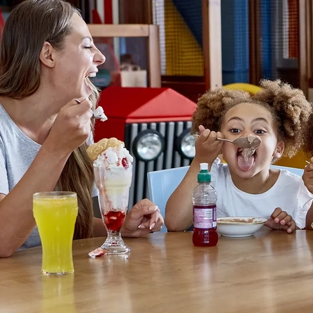 A family enjoying ice cream together