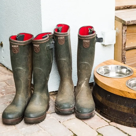 A pair of muddy boots