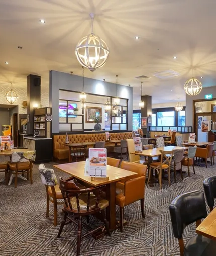interior seating area of the pub
