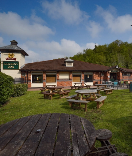 Beer garden outside of a pub