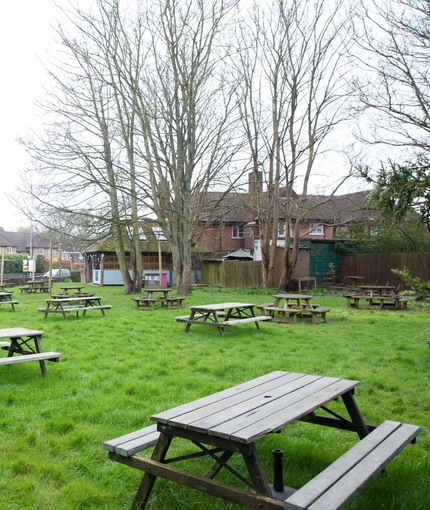 exterior beer garden of the pub