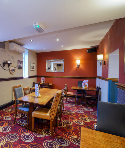 interior of the restaurant with seating area