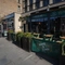 Outdoor seating area outside of a pub