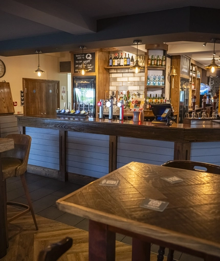 Restaurant and bar area in a pub