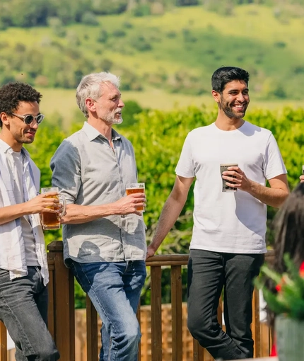Crafted - The Watermill - Group having a pint