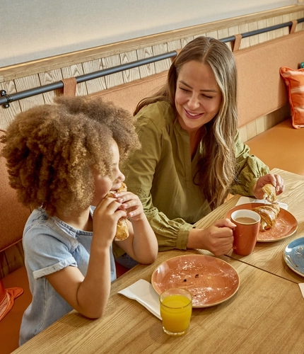 Family having breakfast