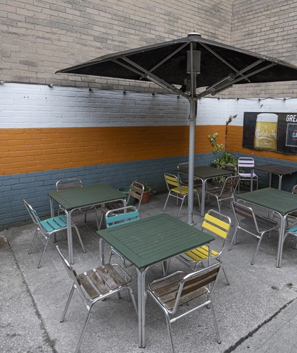 exterior shot of the beer garden