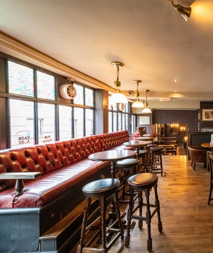 Internal seating area in a pub restaurant