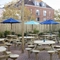 The beer garden at the White Hart.