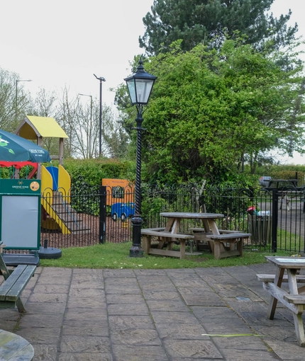 exterior beer garden and play area