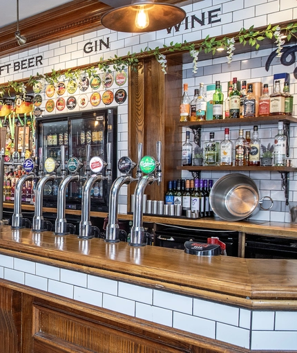 Interior bar of a pub.