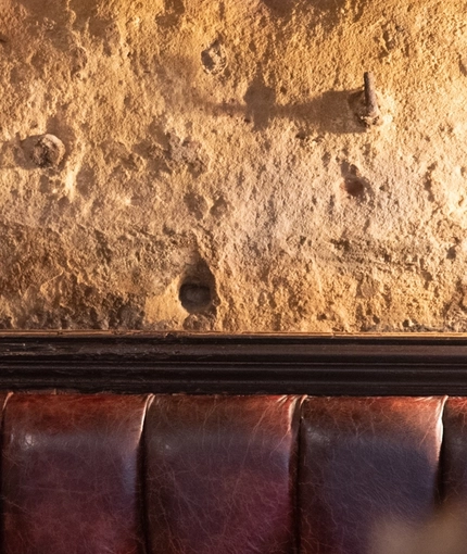 Interior seating at Ye Olde Trip to Jerusalem.