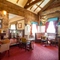 Interior dining area of a pub.