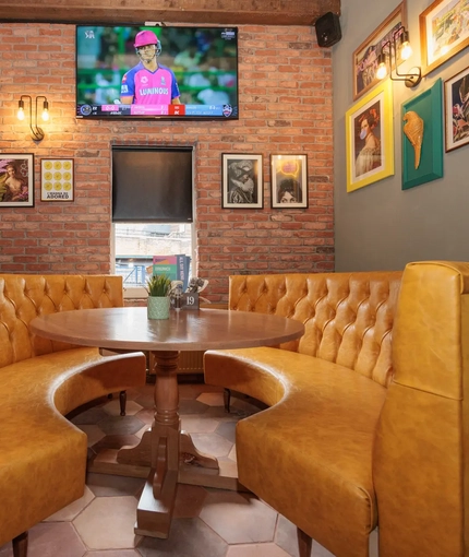 Seating area in a pub restaurant