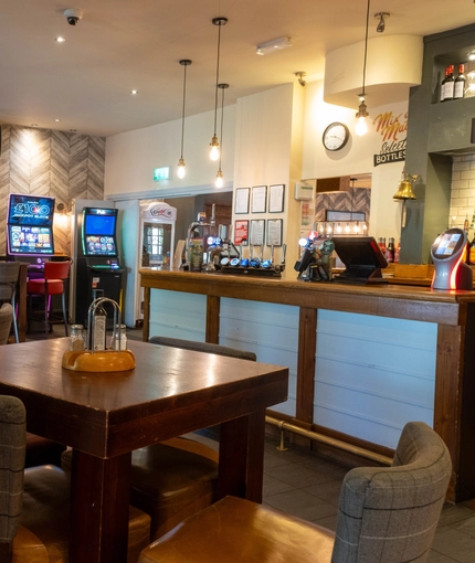 Restaurant and bar area in a pub