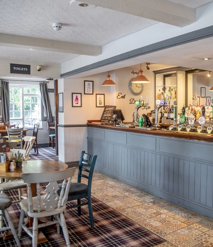 Interior shot of the bar and seating area