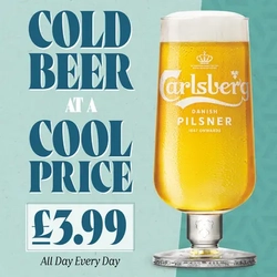 Cold beer, cool price