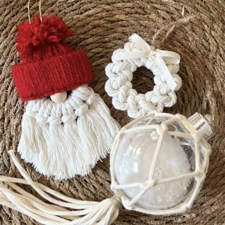 An image of 3 Christmas decorations advertising a Christmas Decorations Workshop What's On event at The Cart & Horses.
