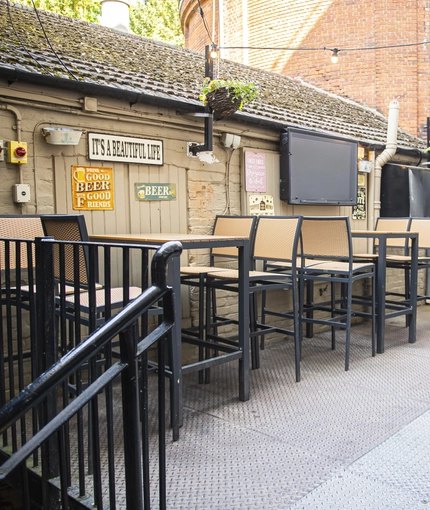 External seating area outside of a pub