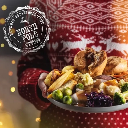 A carvery with a stammp in the top left-hand corner, which says 'North Pole approved.