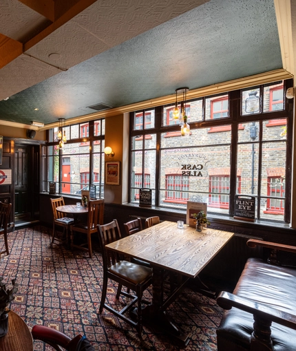Internal seating area in a pub restaurant