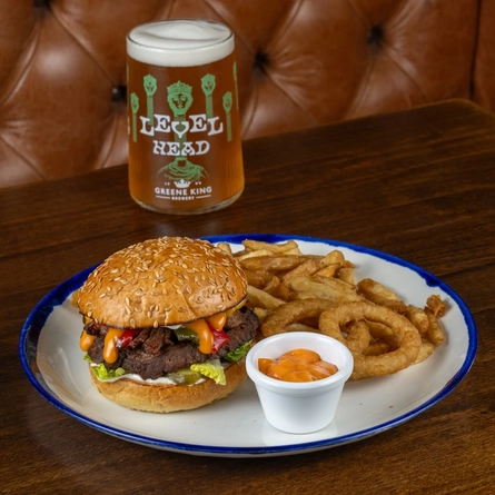 An image of a burger and fries.