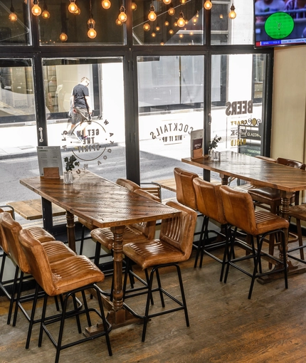 Internal seating area in a pub restaurant