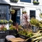 Exterior of the pub with plants outside