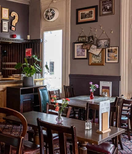 Internal seating area in a pub restaurant