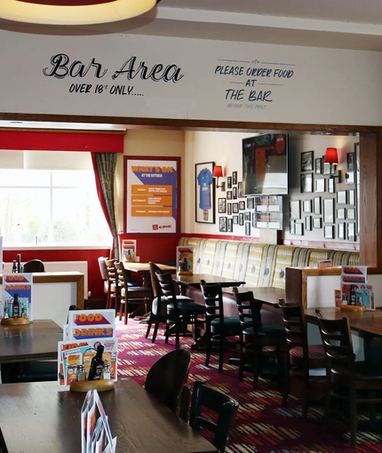 interior seating area of the pub