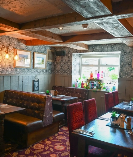 Interior dining area in a pub restaurant