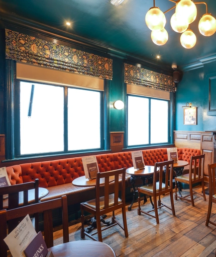 Internal seating area in a pub restaurant