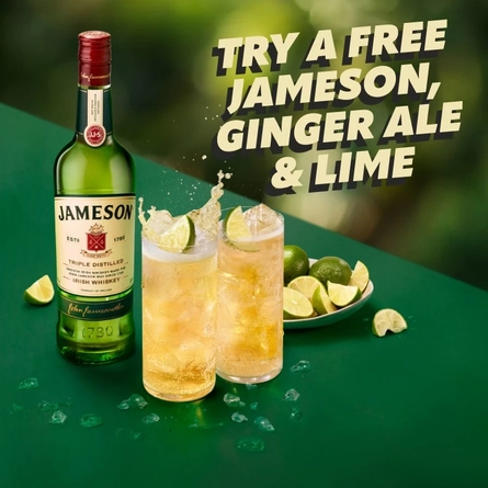Try a free Jameson, ginger ale and lime