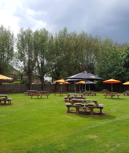 The beer garden of The Amington.