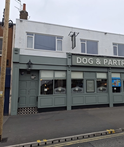 Exterior of the Dog and Partridge pub