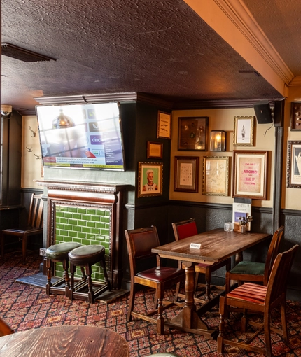 Internal seating area in a pub restaurant