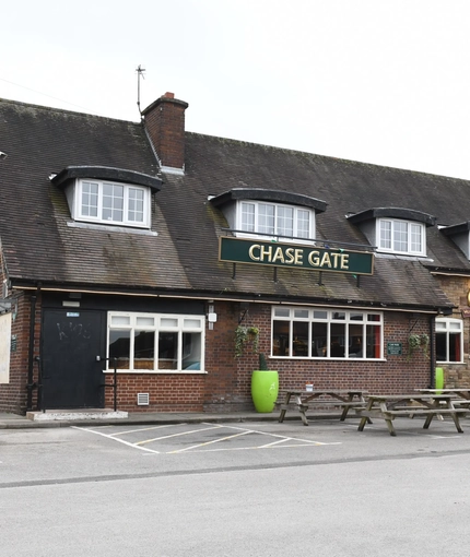 External view of a pub entrance