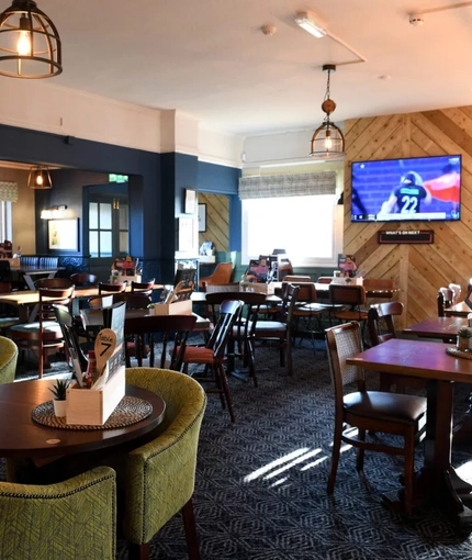 Seating area in a pub restaurant