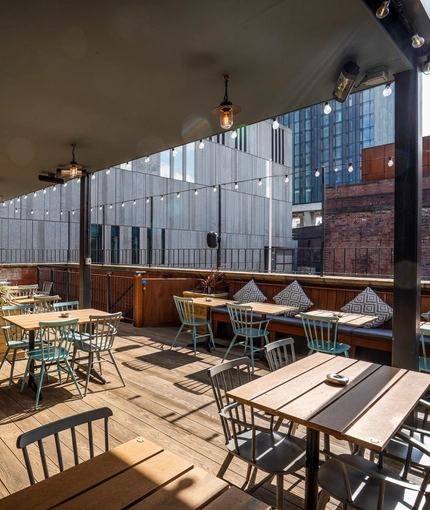 External seating area outside of a pub