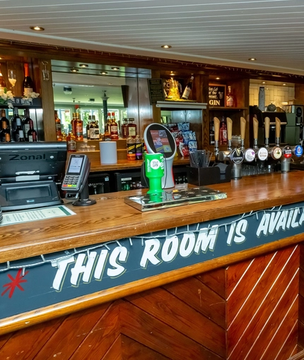 Interior bar area of a pub.