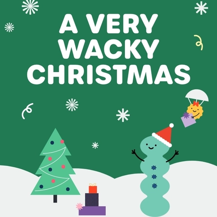 A banner promoting Christmas at Wacky Warehouse venues.