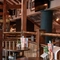 Interior seating area on a mezzanine