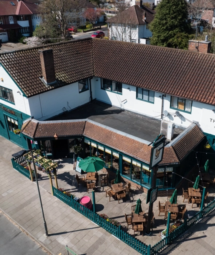 Exterior overhead shot of the venue